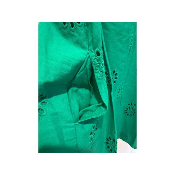 Free Assembly Women's Square Neck Eyelet Mini Dress Green Size XS NEW - Picture 6 of 9